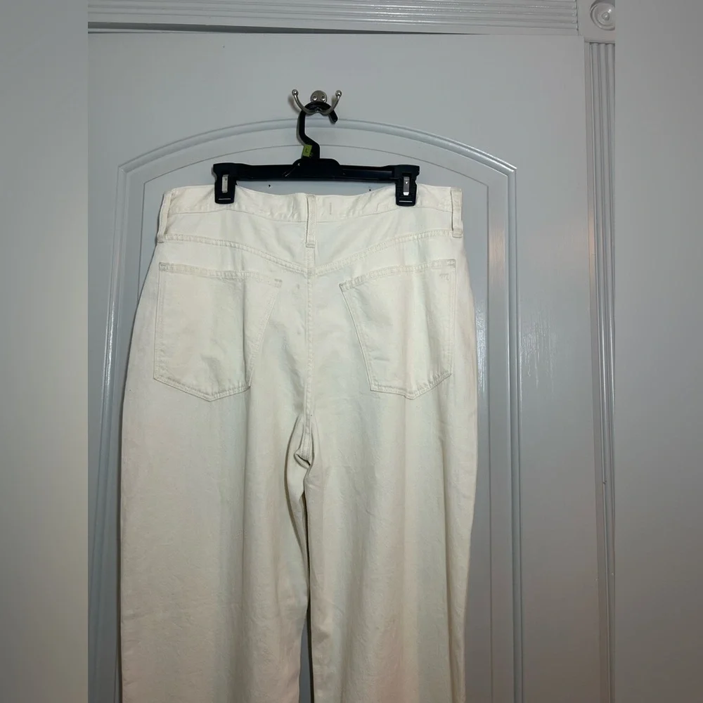 Madewell Baggy Straight High Rise Jeans in Vintage Canvas Cream Size 31 NWT